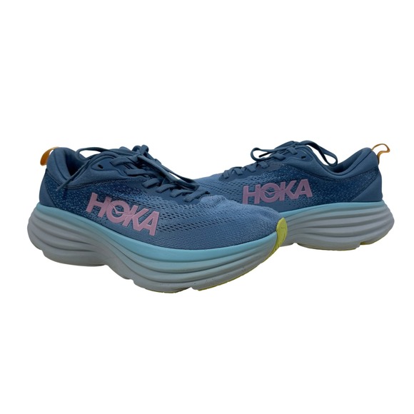 HOKA Bondi 8 Women's Running Shoes Blue Cushioned Road Sneakers Size US 8.5 - Picture 1 of 10